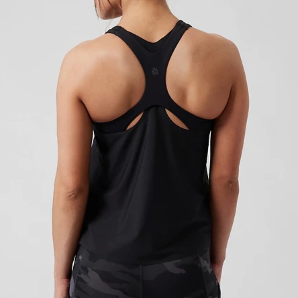 [Athleta] NWOT Ultimate 2-in-1 Support Top with Bra in Black Small
